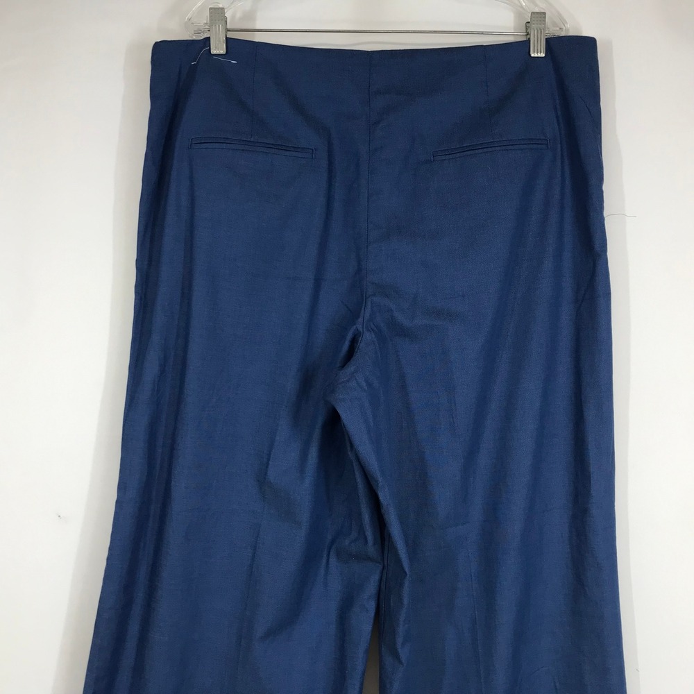 Ann Taylor Blue Wide Leg Trousers Side Zip Career Pants Size 18 32605013 - Picture 5 of 9